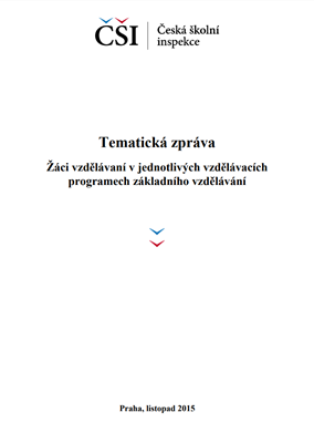 Tematické zprávy-Vzdělávání žáků v jednotlivých vzdělávacích programech a péče poskytovaná v PPP/SPC